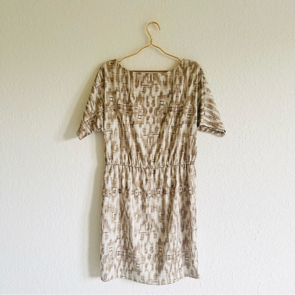 Ann Taylor Neutral Patterned Silky Dress - Picture 7 of 9
